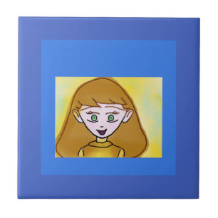 Azulejo cerâmico Blue Bingo Anime