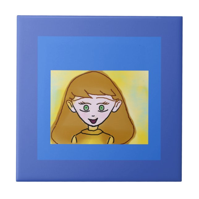 Azulejo cerâmico Blue Bingo Anime (Frente)