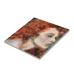 Azulejo cerâmico bonito de ruiva