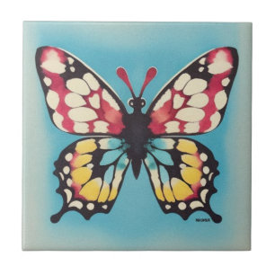 Azulejo cerâmico borboleta