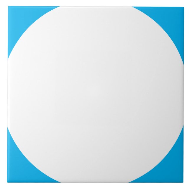 Azulejo cerâmico branco/azul (Frente)