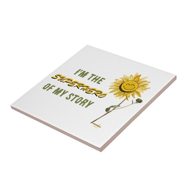 Azulejo cerâmico branco de super-herói por Poeta A (Lateral)