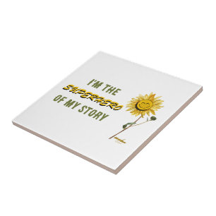 Azulejo cerâmico branco de super-herói por Poeta A