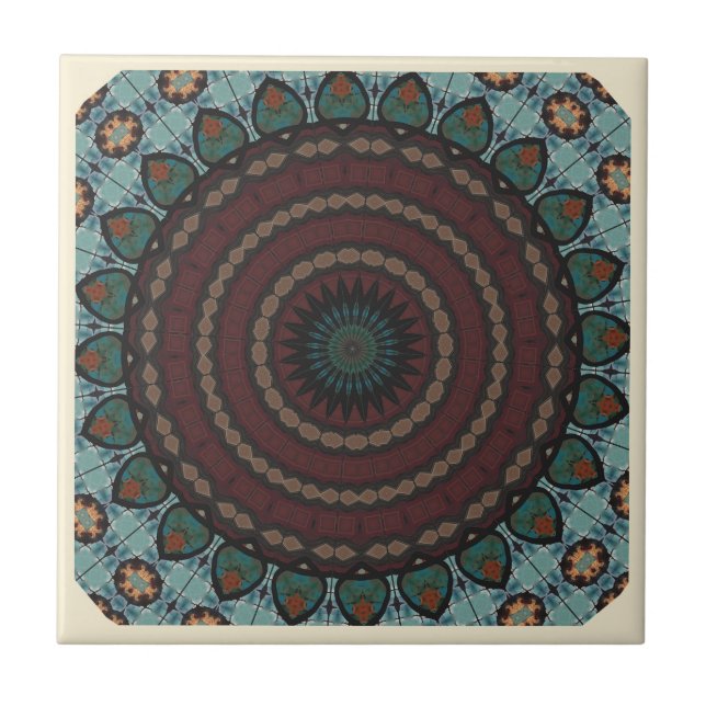 Azulejo cerâmico caleidoscópio moderno (Frente)