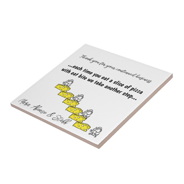 Azulejo cerâmico Camundongos Pizza Pizzaria (Lateral)