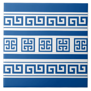 Azulejo Cerâmico Chave Grega Azul
