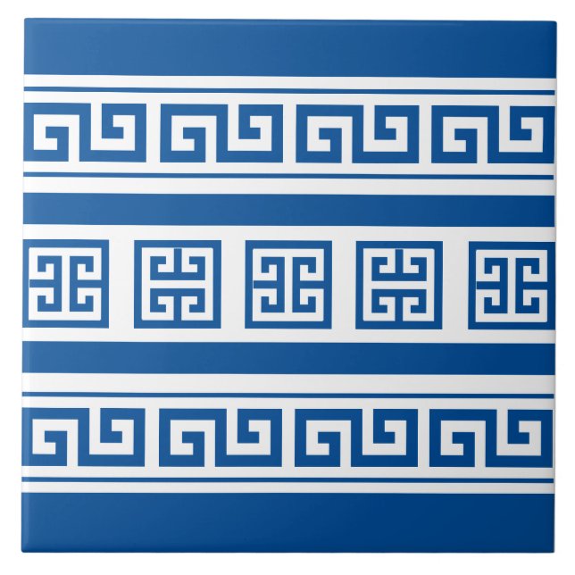 Azulejo Cerâmico Chave Grega Azul (Frente)