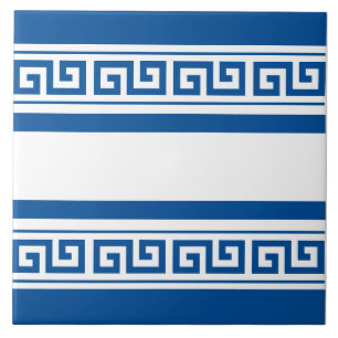 Azulejo Cerâmico Chave Grega Azul
