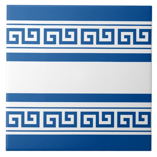 Azulejo Cerâmico Chave Grega Azul (Frente)