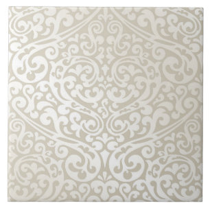 Azulejo cerâmico clássico de marfim