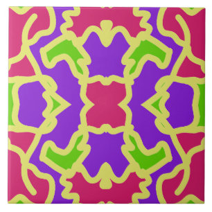Azulejo cerâmico clássico multicolorido vibrante
