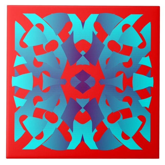 Azulejo cerâmico clássico multicolorido vibrante (Frente)