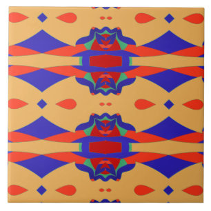 Azulejo cerâmico clássico multicolorido vibrante