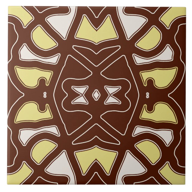 Azulejo cerâmico clássico multicolorido vibrante (Frente)