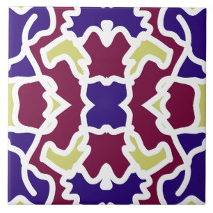 Azulejo cerâmico clássico multicolorido vibrante