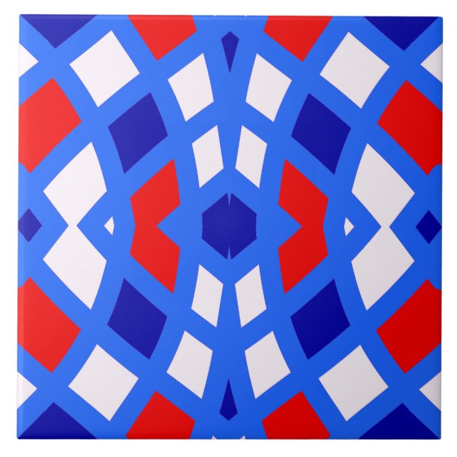 Azulejo cerâmico clássico multicolorido vibrante (Frente)