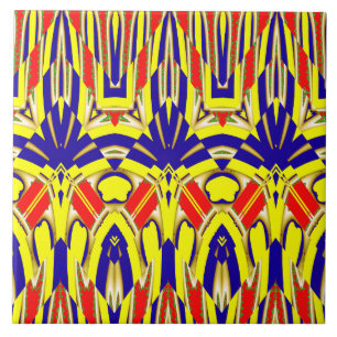 Azulejo cerâmico clássico multicolorido vibrante