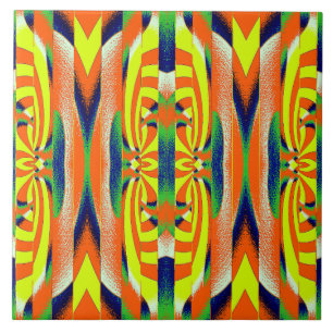 Azulejo cerâmico clássico multicolorido vibrante