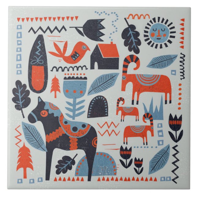 Azulejo cerâmico - Coleção escandinava (Frente)