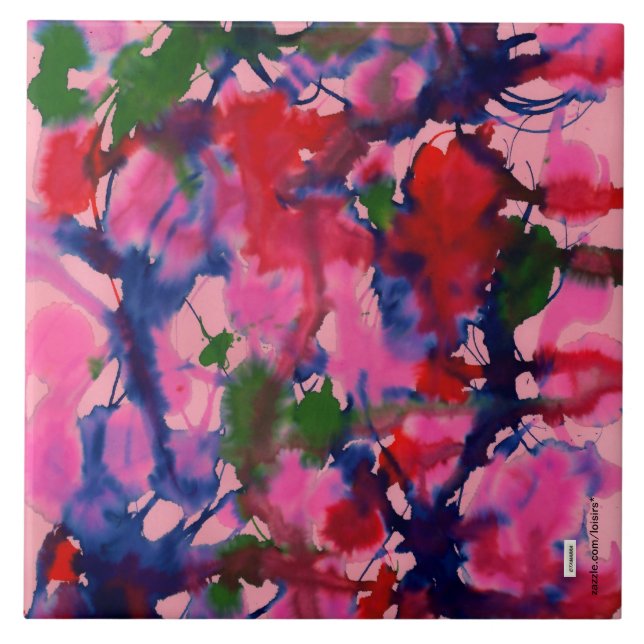 Azulejo cerâmico colorido (Frente)