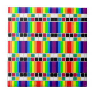 Azulejo Cerâmico Colorido Cores Quadrado