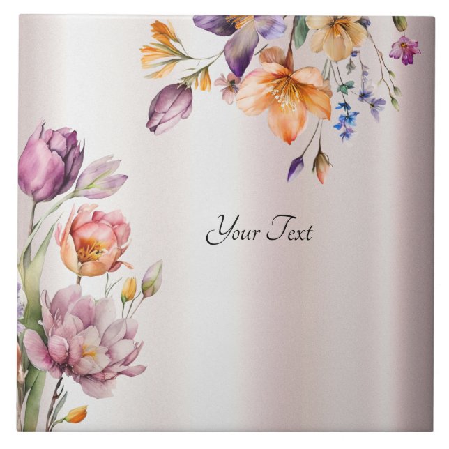 Azulejo cerâmico Colorido Flores de Mola (Frente)