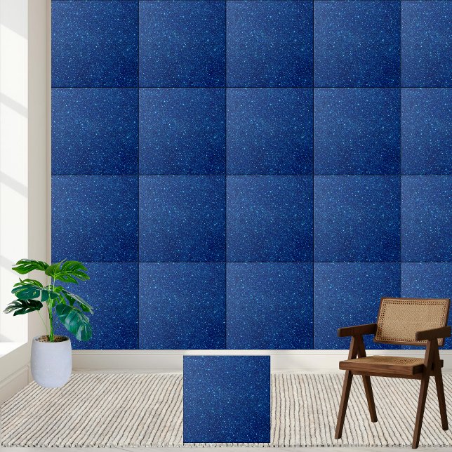 Azulejo cerâmico com brilho azul profundo (Deep Blue Glitter Ceramic Tile)
