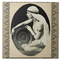 Azulejo cerâmico com dançarino da Vintage