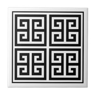 Azulejo cerâmico com Design de padrão-chave grego