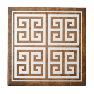 Azulejo cerâmico com Design de padrão-chave grego