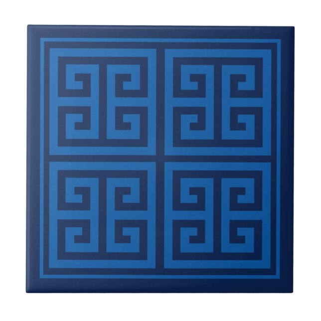 Azulejo cerâmico com Design de padrão-chave grego (Frente)