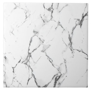 Azulejo Cerâmico com Efeito de Mármore Branco Eleg
