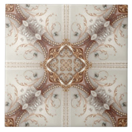 Azulejo Cerâmico com Enfeites de Pérola