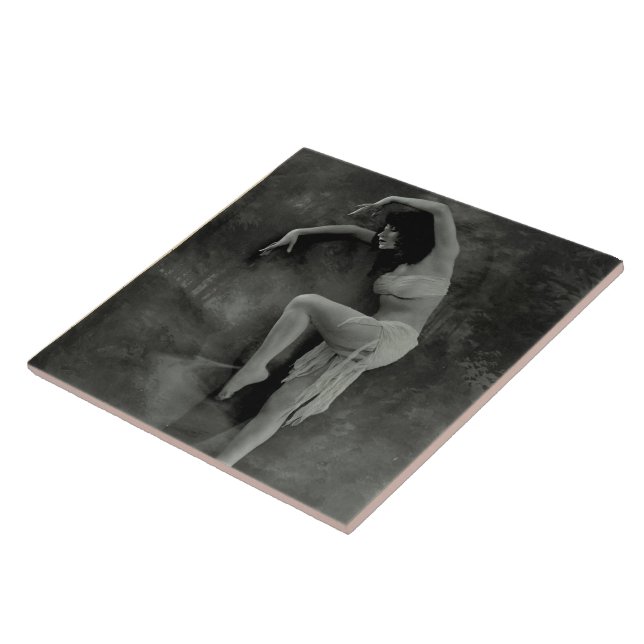 Azulejo cerâmico com foto de dançarino de vinheta (Lateral)