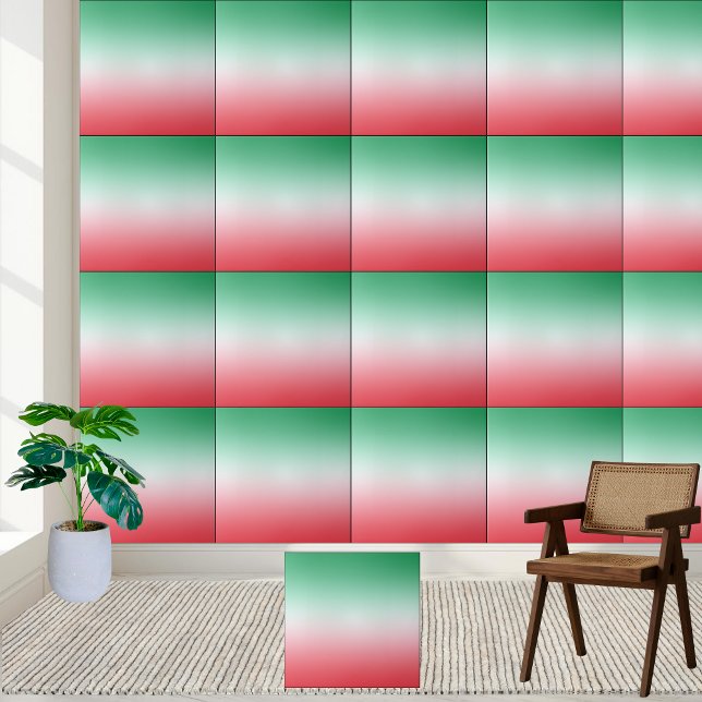 Azulejo cerâmico com gradiente de ouro de melancia (Watermelon Ombre Gradient Ceramic Tile)