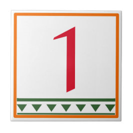 Azulejo cerâmico com letras e números italianos ve