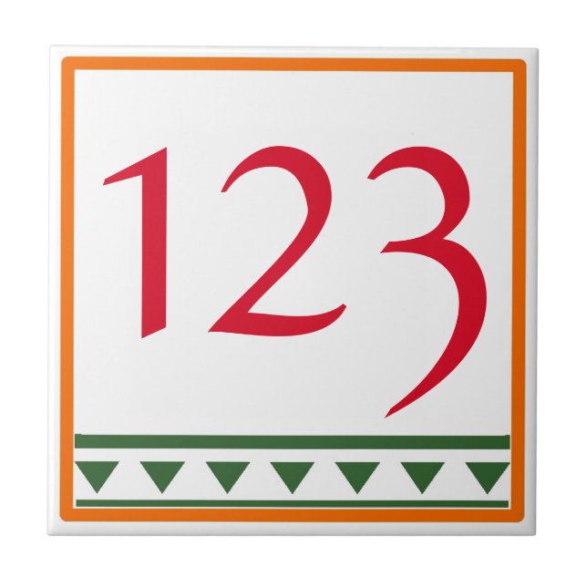 Azulejo cerâmico com letras e números italianos ve (Frente)