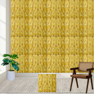 Azulejo cerâmico com padrão Dourado geométrico