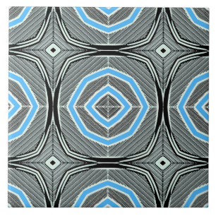 Azulejo cerâmico com padrão geométrico multicolori