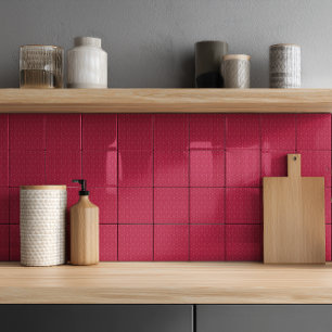Azulejo Cerâmico com Padrão Isométrico Magenta Min
