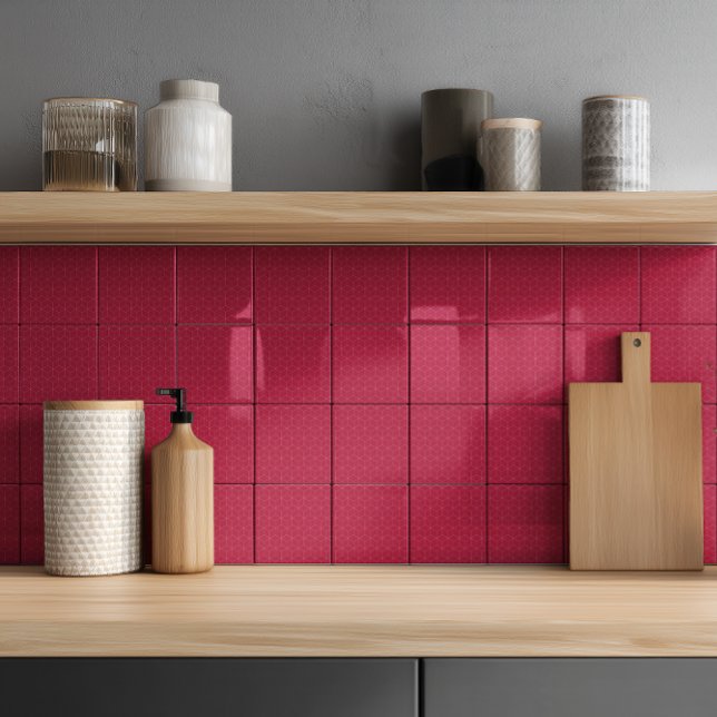 Azulejo Cerâmico com Padrão Isométrico Magenta Min (Criador carregado)