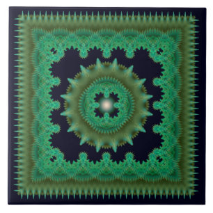 Azulejo cerâmico com padrão ornamentado fractal ve