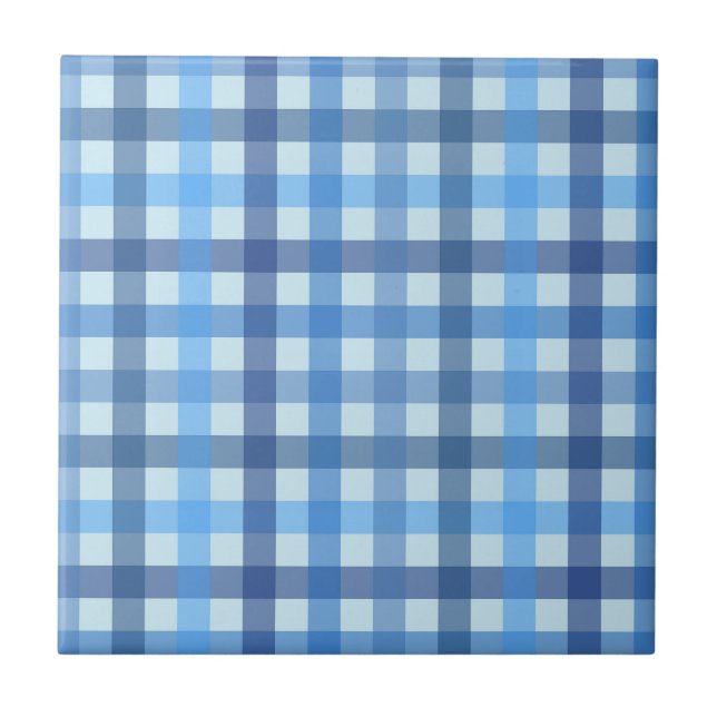 Azulejo Cerâmico com Xadrez de Seis Cores Azul (Frente)