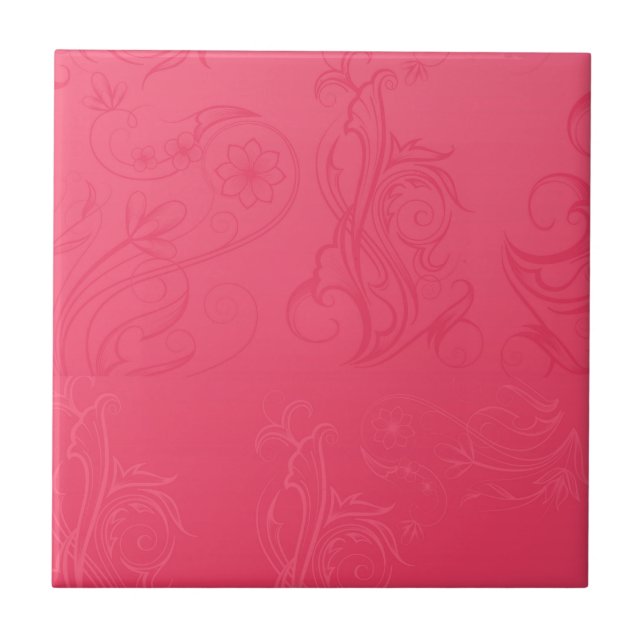 Azulejo cerâmico cor-de-rosa abstrato (Frente)