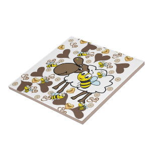 Azulejo cerâmico Corações de Bumblebee Brown