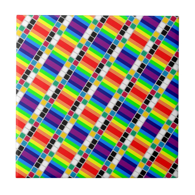Azulejo Cerâmico Cores Coloridas Quadrado  (Frente)