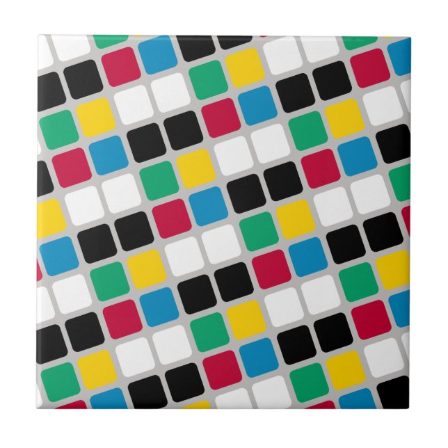 Azulejo Cerâmico Cores Coloridas Quadrado  (Frente)
