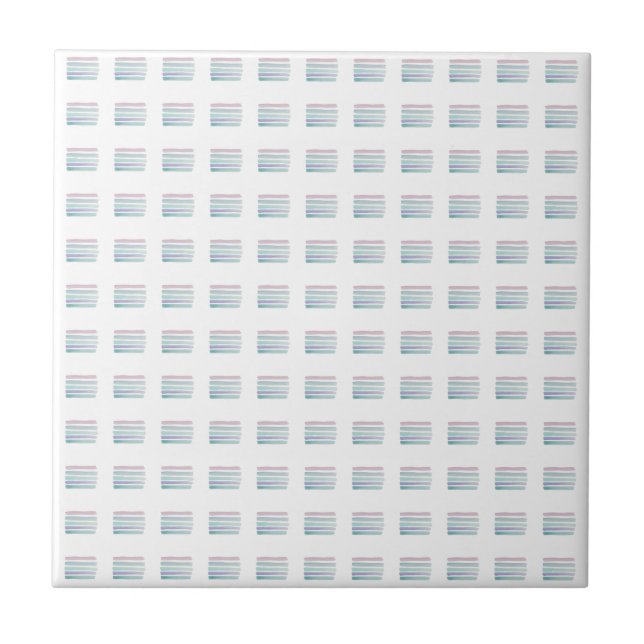 Azulejo Cerâmico Cores Pastel Listra Quadrada (Frente)