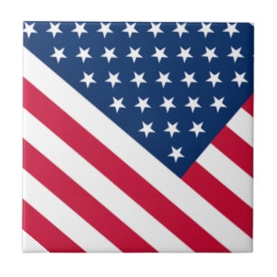 Azulejo Cerâmico da Bandeira Americana Patriótica