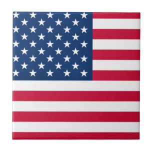 Azulejo Cerâmico da Bandeira Americana Patriótico